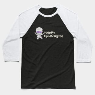 Mummy Scary and Spooky Happy Halloween Funny Graphic Baseball T-Shirt